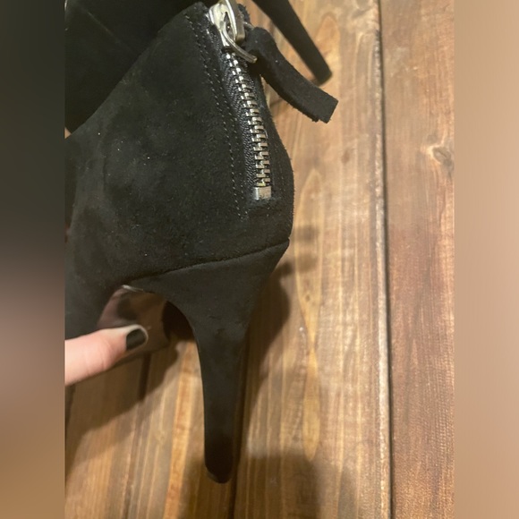 Nine West Haywire Black Suede Zip up Back heels |women’s 7.5 | - Picture 11 of 13